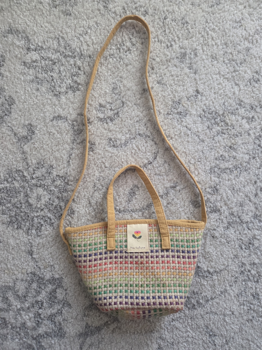 Zara Girls Multicolor Straw Crossbody Tote